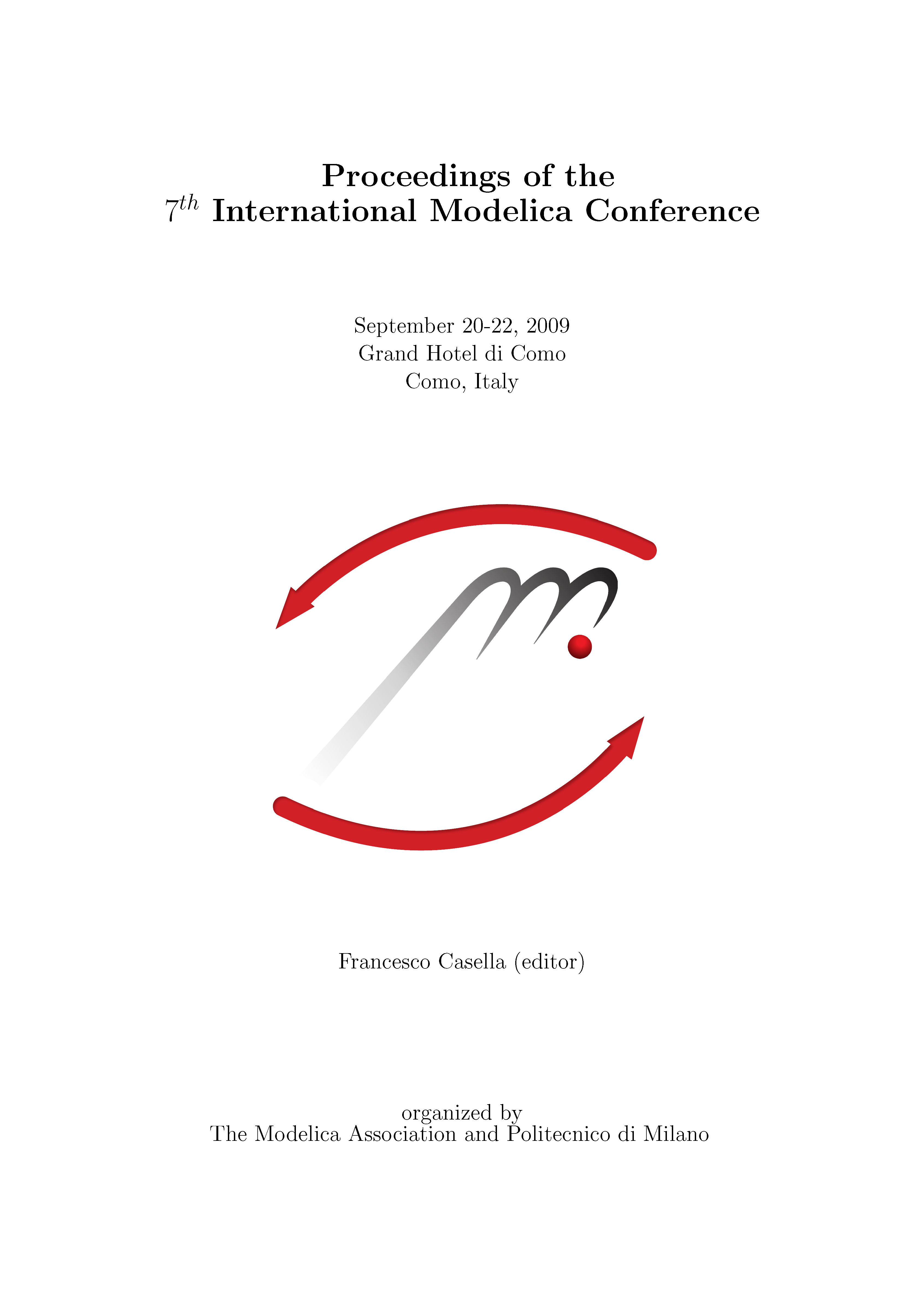 					View Proceedings of the 7th International Modelica Conference, Como, Italy, 20-22 September, 2009
				