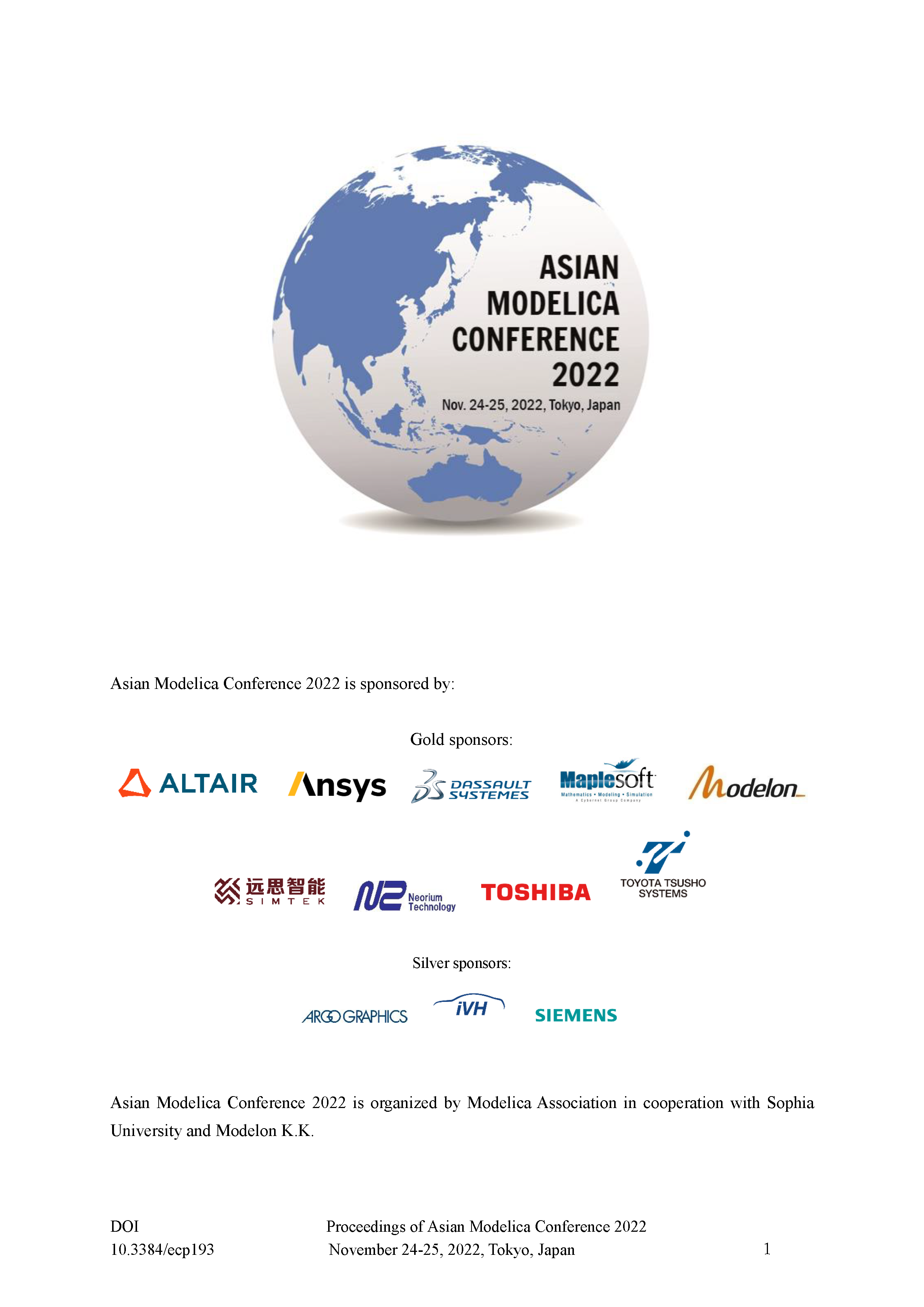 					View Proceedings of Asian Modelica Conference 2022, Tokyo, Japan, November 24-25, 2022
				