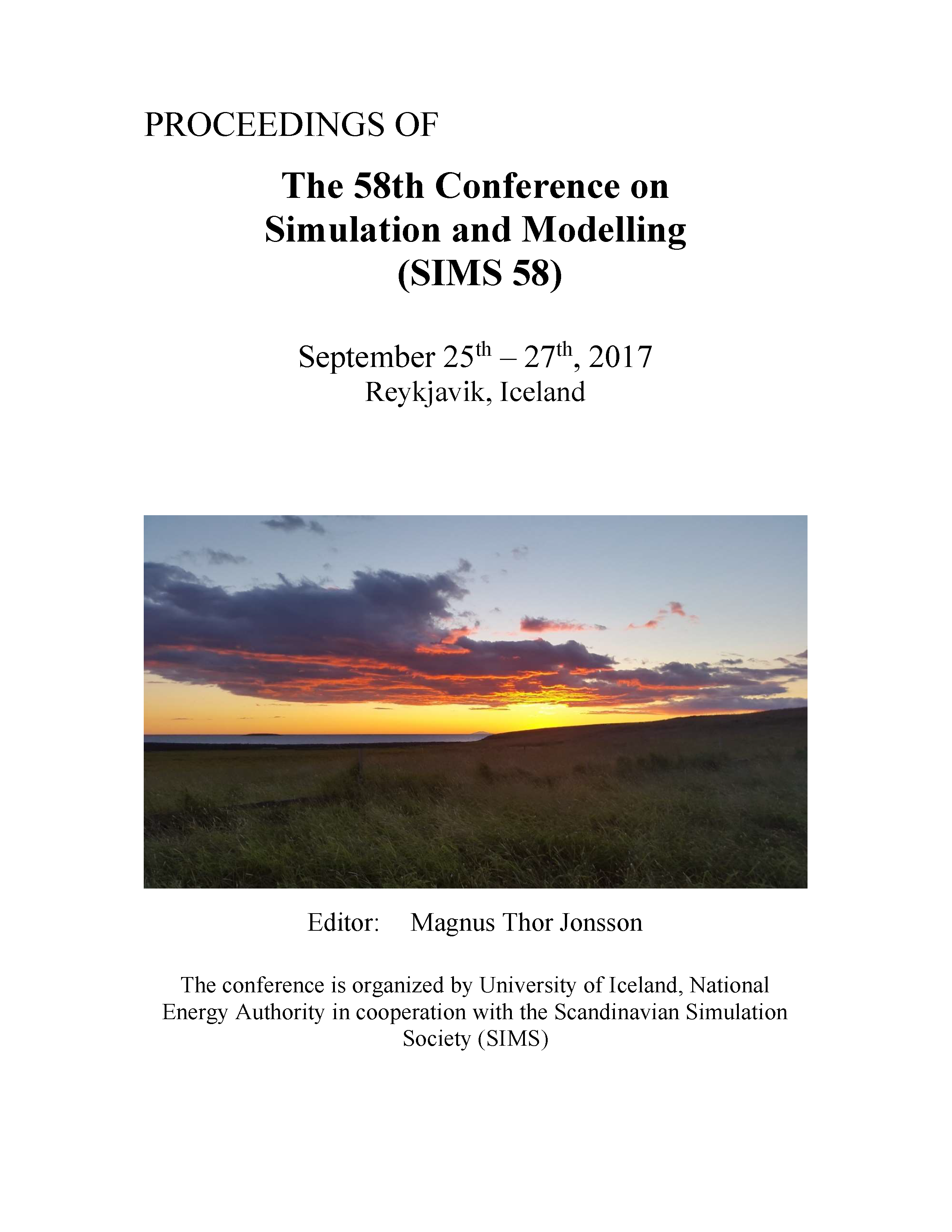 					View Proceedings of the 58th Conference on Simulation and Modelling (SIMS 58) Reykjavik, Iceland, September 25th – 27th, 2017
				